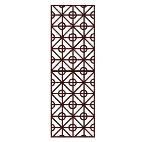 Retro Chinese Style Static Window Glass Film Imitation Wooden Lattice Decal Privacy Non-Adhesive Sliding Door Glass Film; 15x39 inches