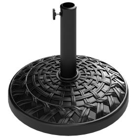 19 Patio Umbrella Base, 26 Lbs Concrete Heavy Duty Umbrella Stand, Round Patio Umbrella Holder For 1.5 1.9 Umbrella Poles For Outdoor, Lawn, Pool (Color: black)