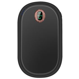 Black-Pink Color Options -- 1Pc Rechargeable Hand Warmer Electric Hand Heater Portable Reusable Pocket Warmer Power Bank With Digital Display 2 L (Color: black)