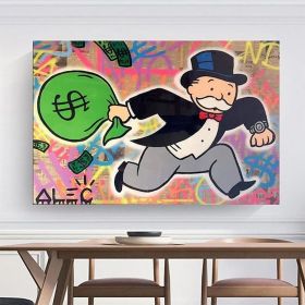 Hand Painted Oil Painting  Alec Monopoly Painting Wall Street Art Modern Abstract Living Room Hallway Bedroom Luxurious Decorative Painting (Style: 01, size: 50X70cm)