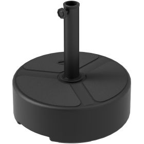 Round Patio Umbrella Base Holder, Heavy Duty Outdoor Umbrella Stand Base, Filled Up To 44lbs With Stand Or 40lbs With Water For Garden, Poolside, (Color: black)